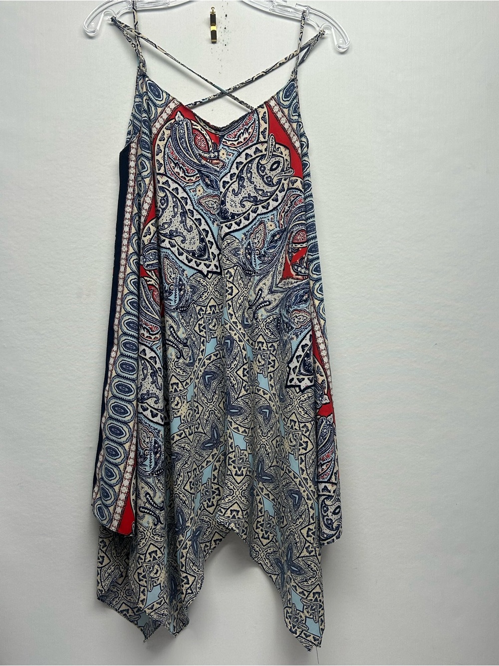 Wrangler Paisley Midi Dress in Blue, Red & Cream